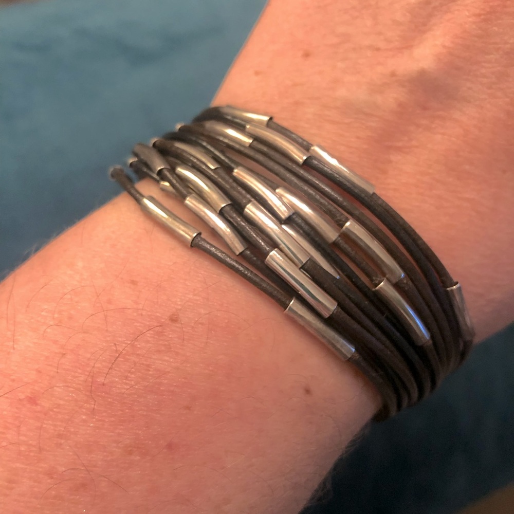 Silpada Leather and Sterling Silver bracelet